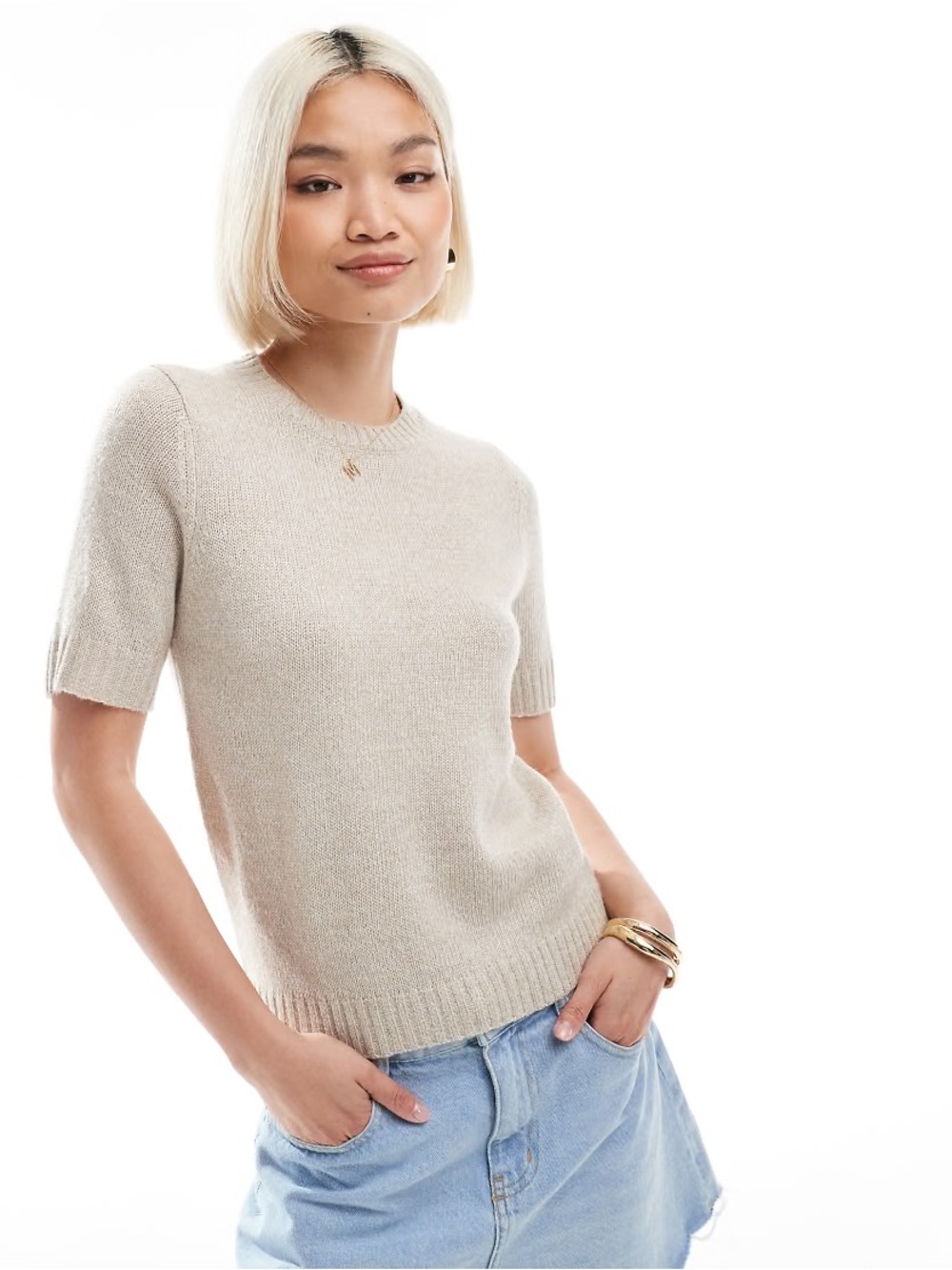 H&M Light Beige Knit Tee